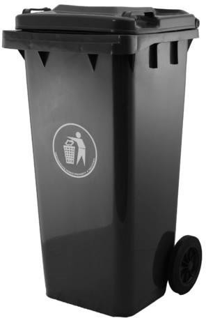 Műanyag kerti hulladéktároló fekete 120 L