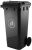 Műanyag kerti hulladéktároló fekete 120 L