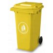 Műanyag kerti hulladéktároló sárga 120 L