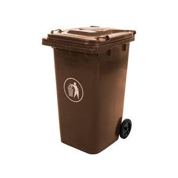 Műanyag kerti hulladéktároló barna 240 L