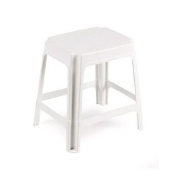 Univer műanyag kerti zsámoly fehér O10