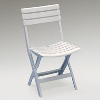   Birki fa hatású műanyag kerti szék összecsukható fehér O9 