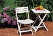 Birki fa hatású műanyag kerti szék összecsukható fehér O9 