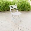 Birki fa hatású műanyag kerti szék összecsukható fehér O9 