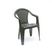 Kora rattan hatású műanyag karfás kerti szék barna O241
