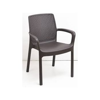 Regina rattan hatású műanyag kerti szék barna O233