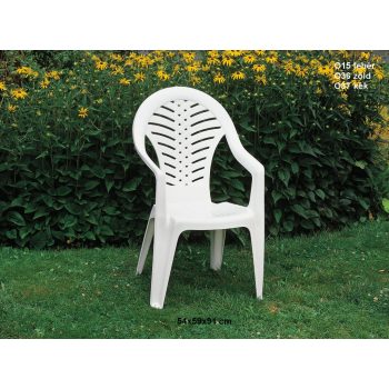 Ocean műanyag magas támlás kerti szék fehér O15