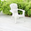 Dolomiti fa hatású műanyag kerti fotel döntött támlás fehér O115