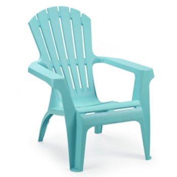   Dolomiti fa hatású műanyag kerti fotel döntött támlás kék O253