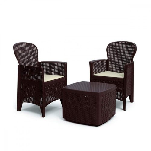 Tree rattan hatású műanyag kerti szett barna  O274