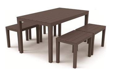 Samoa fa hatású műanyag kerti szett barna O270
