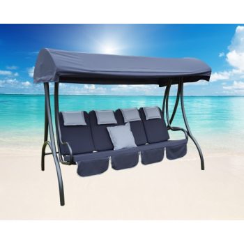 Atlasz hintaágy antracit szürke, párnával