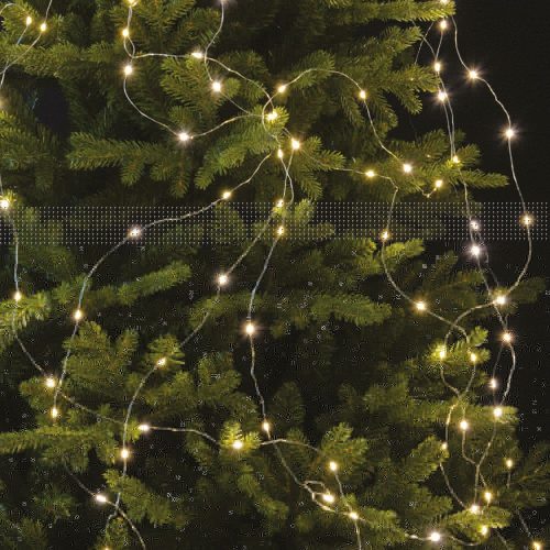 Tündérhaj, ezüst kábel, meleg fehér, 10 szál 20-20 LED-del