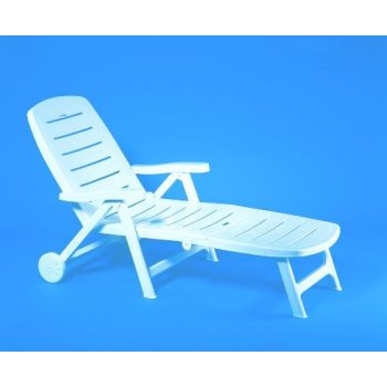 Romance műanyag kerti napozóágy fehér - Flair