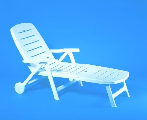 Romance műanyag kerti napozóágy fehér - Flair