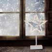 Csillag ablakdísz, meleg fehér, vezeték nélküli, 20 LED, 39 cm