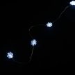 Tündérfény hópehellyel, hideg fehér, ezüst színű réz kábel, 20 LED, 2 m