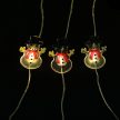 Tündérfény hóemberrel, meleg fehér, ezüst színű rézkábel, 20 LED, 2 m