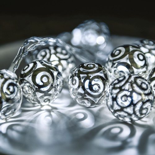 Androméda fényfüzér, hideg fehér, átlátszó kábel, 10 LED, 1 m