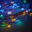 Tündérfény dekorfüzér, multi színek, 50 LED, 5 m, réz kábel