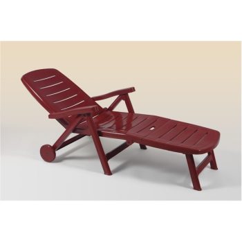 Romance műanyag kerti napozóágy bordó - Flair