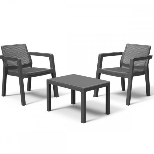 Emily Balcony műanyag kerti szett asztallal grafit - hűvös szürke