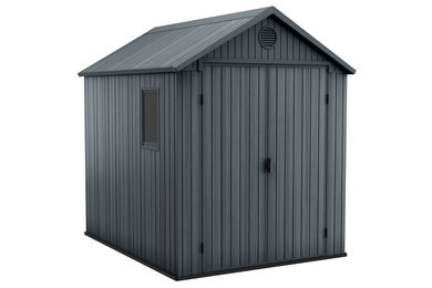 Darwin 6x8 műanyag kerti tároló ház szürke