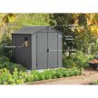 Darwin 6x8 műanyag kerti tároló ház szürke