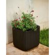 Cube Planter M műanyag kerti virágláda whiskey barna