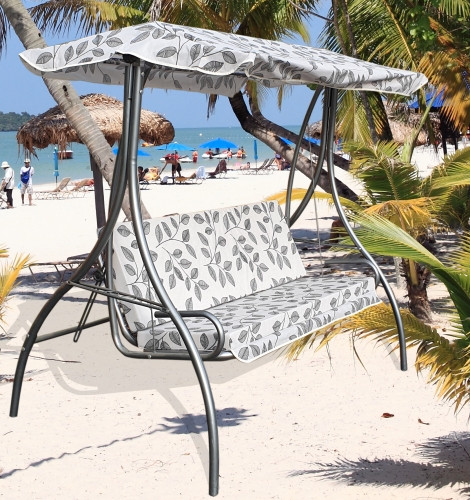 Atlaszka hintaágy antracit szürke, párnával