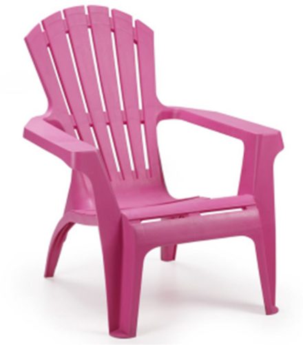 Dolomiti fa hatású műanyag kerti fotel döntött támlás pink O277