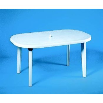 Duna műanyag kerti asztal fehér - Flair