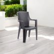 Eden rattan hatású karfás műanyag kerti szék antracit szürke O282