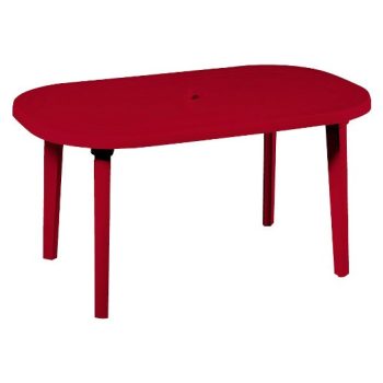 Duna műanyag kerti asztal bordó - Flair