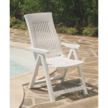Loira műanyag kerti dönthető szék fehér O291