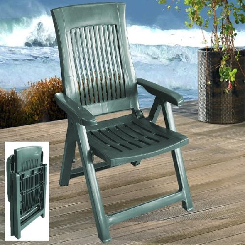 Loira műanyag kerti dönthető szék zöld O292