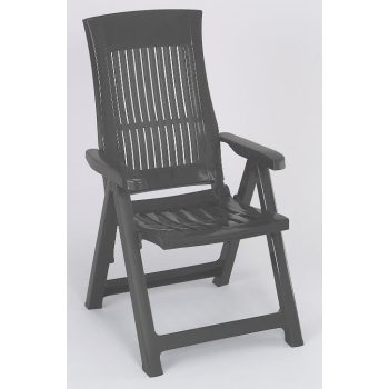 Loira műanyag kerti dönthető szék antracit szürke O293