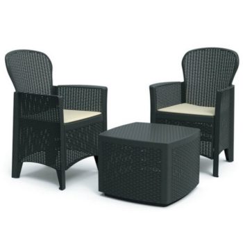   Tree rattan hatású műanyag kerti szett antracit szürke O280