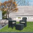 Tree rattan hatású műanyag kerti szett antracit szürke O280