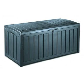   Glenwood műanyag kerti tároló láda 390L-es antracit szürke