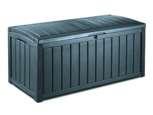 Glenwood műanyag kerti tároló láda 390L-es antracit szürke