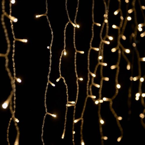 Crystalline toldható jégcsapfüzér 2 x 0,9 m, 138 LED, meleg fehér, átlátszó kábel