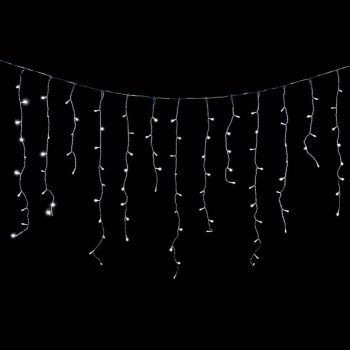   Crystalline toldható jégcsapfüzér 2 x 0,9 m, 138 LED, hideg fehér, átlátszó kábel