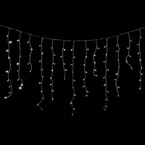Crystalline toldható jégcsapfüzér 2 x 0,9 m, 138 LED, hideg fehér, átlátszó kábel