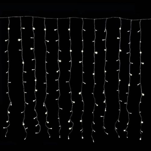Crystalline toldható fényfüggöny 2 x 0,9 m, 192 LED, hideg fehér, átlátszó kábellel