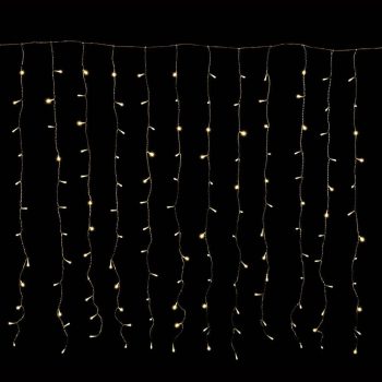   Crystalline toldható fényfüggöny 2 x 0,9 m, 192 LED, meleg fehér, átlátszó kábellel