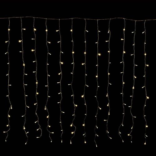 Crystalline toldható fényfüggöny 2 x 0,9 m, 192 LED, meleg fehér, átlátszó kábellel