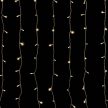 Crystalline toldható fényfüggöny 2 x 0,9 m, 192 LED, meleg fehér, átlátszó kábellel