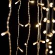 Crystalline toldható fényfüggöny 2 x 0,9 m, 192 LED, meleg fehér, átlátszó kábellel