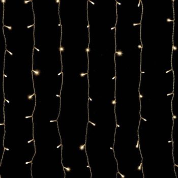   Crystalline toldható fényfüggöny 1,2 x 1,2 m, 143 LED, meleg fehér, átlátszó kábellel